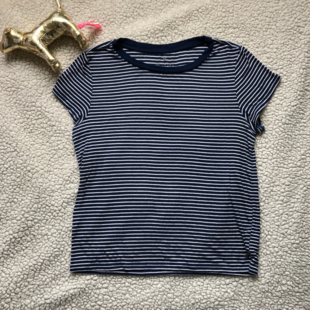 AE Navy Striped Top
